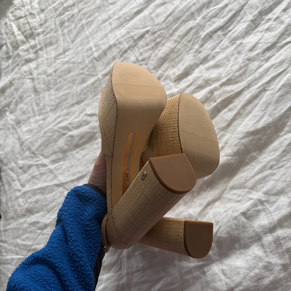 Sam Edelman Rattan Platform Heels - Picture 3 of 5